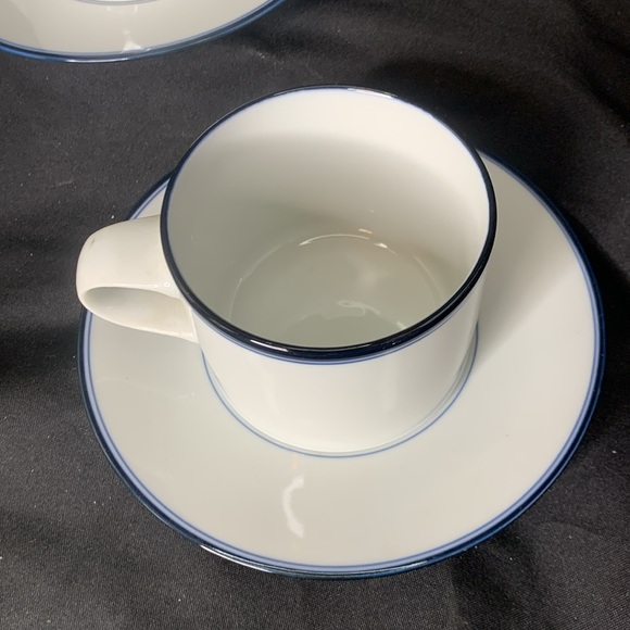 Set of 2 retired DANSK Concerto Allegro Blue mugs and saucers - Picture 2 of 9